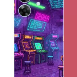 Realme Note 60 Uyumlu Cyberpunk neon arcade UV Baskılı Silikon Kılıf