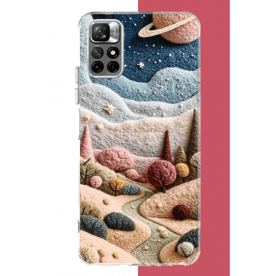 Redmi 10 Uyumlu plato ve uzay UV Baskılı Silikon Kılıf