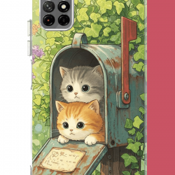 Redmi 10 Uyumlu posta kutusundaki kedi UV Baskılı Silikon Kılıf