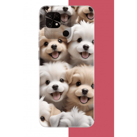 Redmi 10C - POCO C40 Uyumlu sevimli köpek UV Baskılı Silikon Kılıf