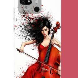 Redmi 10C - POCO C40 Uyumlu çello çalan kadın UV Baskılı Silikon Kılıf