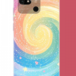 Redmi 10C - POCO C40 Uyumlu gökkuşağı girdap UV Baskılı Silikon Kılıf