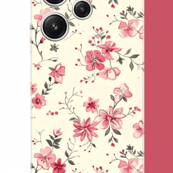 Redmi 12 Uyumlu kırmızı pattern UV Baskılı Silikon Kılıf