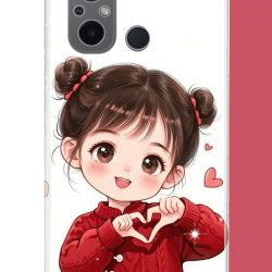 Redmi 12C Uyumlu kawaii kalpli kız UV Baskılı Silikon Kılıf Redmi 12C Uyumlu kawaii kalpli kız UV Baskılı Silikon Kılıf
