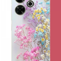 Redmi 13 Uyumlu renkli çiçek UV Baskılı Silikon Kılıf