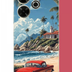 Redmi 13 Uyumlu palm sahil UV Baskılı Silikon Kılıf