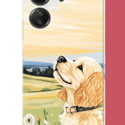 Redmi 13C Uyumlu golden köpek UV Baskılı Silikon Kılıf