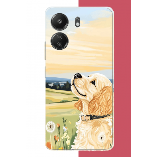 Redmi 13C Uyumlu golden köpek UV Baskılı Silikon Kılıf