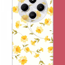 Redmi 14C Uyumlu sarı çiçek pattern UV Baskılı Silikon Kılıf