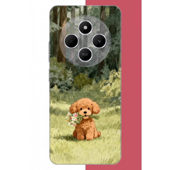 Redmi 14C Uyumlu peluş köpek UV Baskılı Silikon Kılıf
