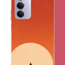 Redmi 15 4G Uyumlu retro güneş batımı UV Baskılı Silikon Kılıf