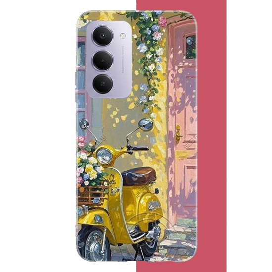 Redmi 15 4G Uyumlu sarı mobilet UV Baskılı Silikon Kılıf