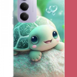 Redmi 15 4G Uyumlu sevimli kaplumbağa UV Baskılı Silikon Kılıf
