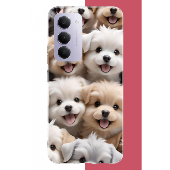 Redmi 15 4G Uyumlu sevimli köpek UV Baskılı Silikon Kılıf