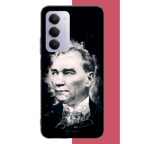 Redmi 15 4G Uyumlu atatürk portre UV Baskılı Silikon Kılıf