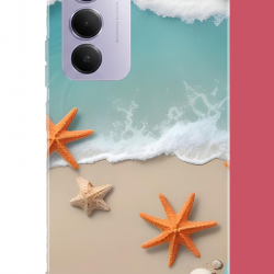 Redmi 15 4G Uyumlu turuncu deniz yıldızı UV Baskılı Silikon Kılıf
