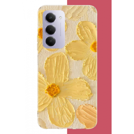 Redmi 15 4G Uyumlu tuvaldeki sarı çiçek UV Baskılı Silikon Kılıf Redmi 15 4G Uyumlu tuvaldeki sarı çiçek UV Baskılı Silikon Kılıf