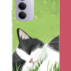 Redmi 15 4G Uyumlu uyuyan kedi UV Baskılı Silikon Kılıf