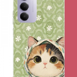 Redmi 15 4G Uyumlu yeşil fularlı kedi UV Baskılı Silikon Kılıf Redmi 15 4G Uyumlu yeşil fularlı kedi UV Baskılı Silikon Kılıf