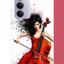 Redmi 15 4G Uyumlu çello çalan kadın UV Baskılı Silikon Kılıf Redmi 15 4G Uyumlu çello çalan kadın UV Baskılı Silikon Kılıf