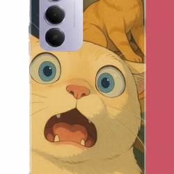 Redmi 15 4G Uyumlu şaşkın kedi UV Baskılı Silikon Kılıf