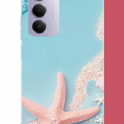 Redmi 15 4G Uyumlu mavi kumsal UV Baskılı Silikon Kılıf