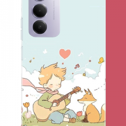 Redmi 15 4G Uyumlu gitarlı küçük prens UV Baskılı Silikon Kılıf
