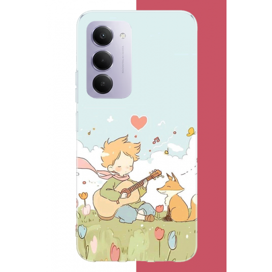 Redmi 15 4G Uyumlu gitarlı küçük prens UV Baskılı Silikon Kılıf