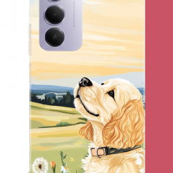 Redmi 15 4G Uyumlu golden köpek UV Baskılı Silikon Kılıf