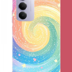 Redmi 15 4G Uyumlu gökkuşağı girdap UV Baskılı Silikon Kılıf
