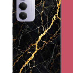 Redmi 15 4G Uyumlu altın diyagonal UV Baskılı Silikon Kılıf