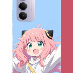 Redmi 15 4G Uyumlu kawaii pembe saçlı kız UV Baskılı Silikon Kılıf