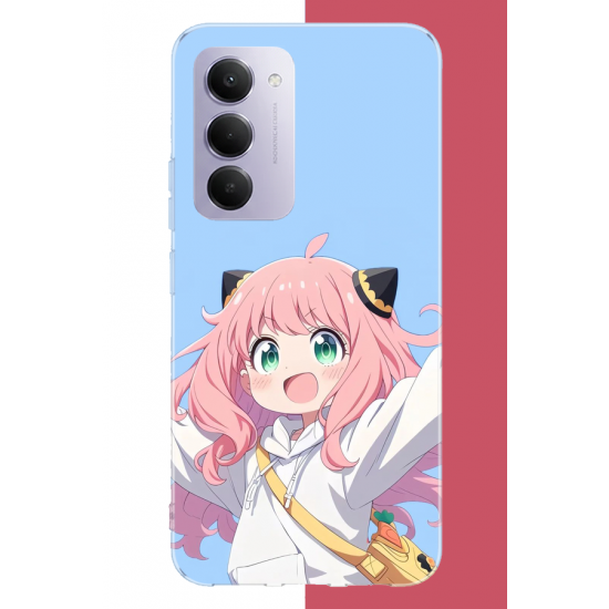 Redmi 15 4G Uyumlu kawaii pembe saçlı kız UV Baskılı Silikon Kılıf