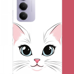 Redmi 15 4G Uyumlu kedi yüzü UV Baskılı Silikon Kılıf