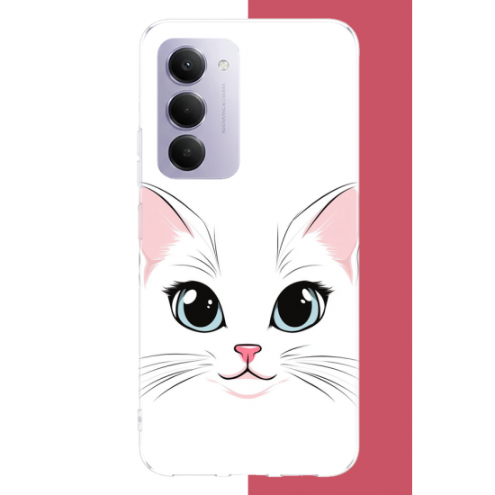 Redmi 15 4G Uyumlu kedi yüzü UV Baskılı Silikon Kılıf