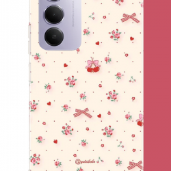 Redmi 15 4G Uyumlu kırmızı kalpli pattern UV Baskılı Silikon Kılıf