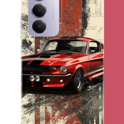 Redmi 15 4G Uyumlu kırmızı mustang.jpeg UV Baskılı Silikon Kılıf