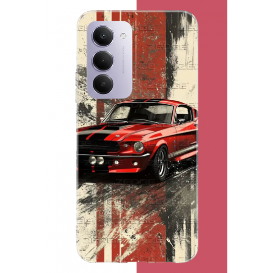 Redmi 15 4G Uyumlu kırmızı mustang.jpeg UV Baskılı Silikon Kılıf