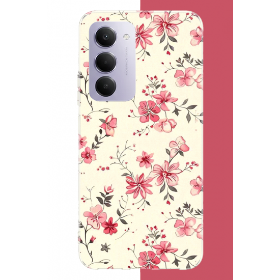 Redmi 15 4G Uyumlu kırmızı pattern UV Baskılı Silikon Kılıf