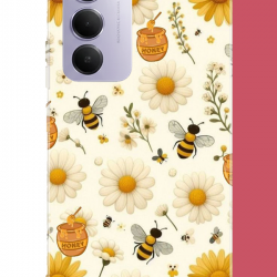 Redmi 15 4G Uyumlu arılı sarı çiçek.jpeg UV Baskılı Silikon Kılıf