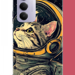 Redmi 15 4G Uyumlu astronot kedi UV Baskılı Silikon Kılıf