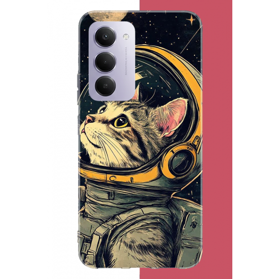 Redmi 15 4G Uyumlu astronot kedi UV Baskılı Silikon Kılıf