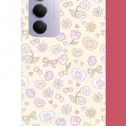 Redmi 15 4G Uyumlu lale fiyonklu pattern UV Baskılı Silikon Kılıf