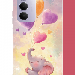 Redmi 15 4G Uyumlu minik fil UV Baskılı Silikon Kılıf