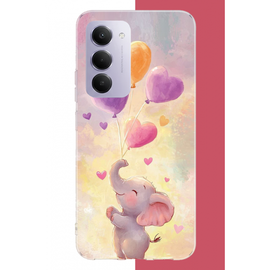 Redmi 15 4G Uyumlu minik fil UV Baskılı Silikon Kılıf Redmi 15 4G Uyumlu minik fil UV Baskılı Silikon Kılıf