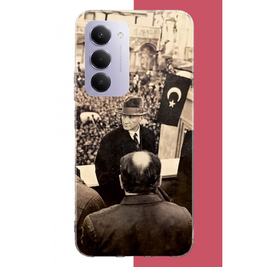 Redmi 15 4G Uyumlu halka seslenen atatürk2 UV Baskılı Silikon Kılıf