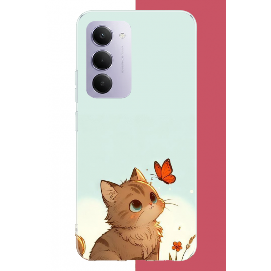 Redmi 15 4G Uyumlu minik kedi UV Baskılı Silikon Kılıf