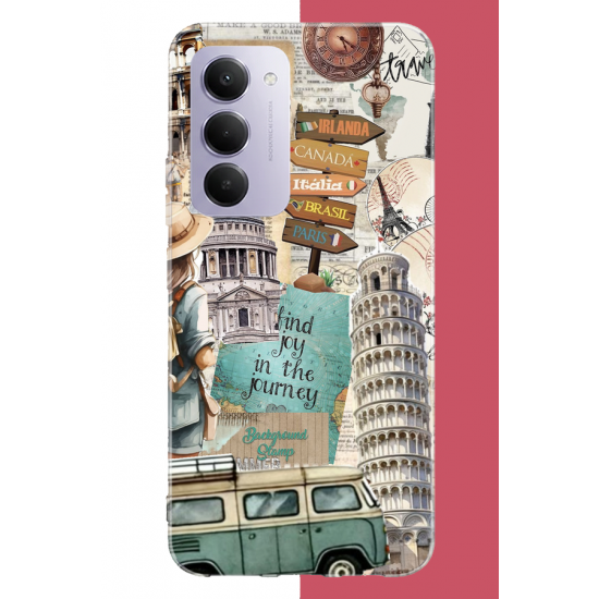 Redmi 15 4G Uyumlu Travel2 UV Baskılı Silikon Kılıf