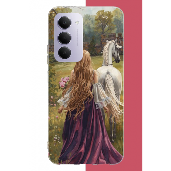 Redmi 15 4G Uyumlu mor elbiseli kadın UV Baskılı Silikon Kılıf Redmi 15 4G Uyumlu mor elbiseli kadın UV Baskılı Silikon Kılıf