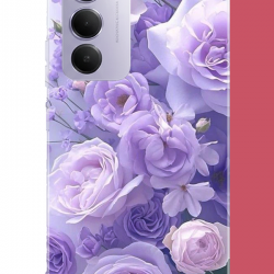 Redmi 15 4G Uyumlu mor çiçek UV Baskılı Silikon Kılıf Redmi 15 4G Uyumlu mor çiçek UV Baskılı Silikon Kılıf